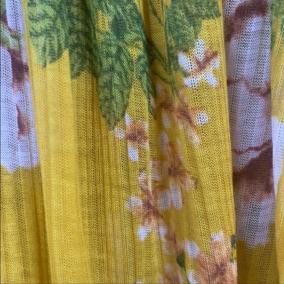 Free People Mirage yellow floral tube top flounce smocked size XS - Picture 15 of 15
